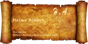 Halma Albert névjegykártya