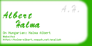 albert halma business card